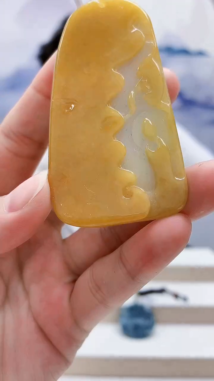 未镶嵌定制翡翠1502lr-毛货挂件57