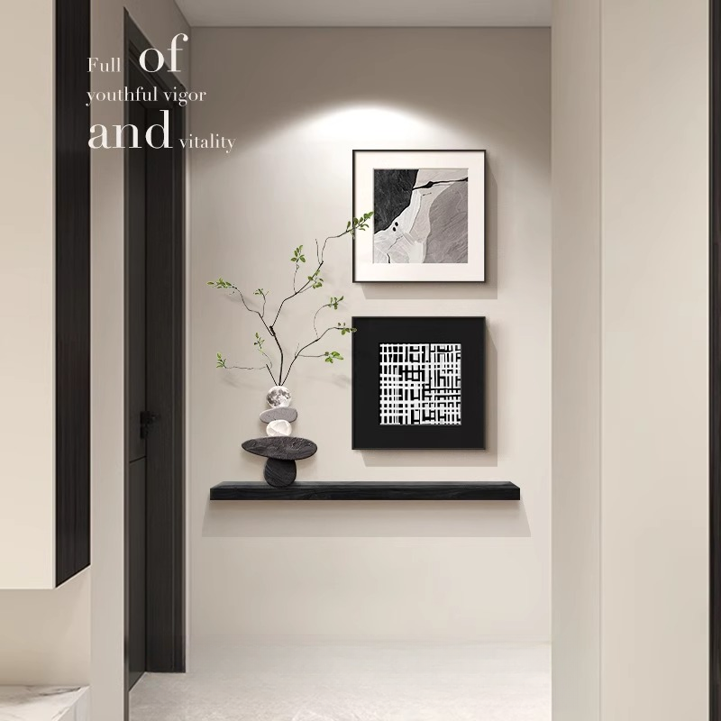 极简黑白灰玄关装饰画入户正对门壁画2025新款客厅背景墙玄关画