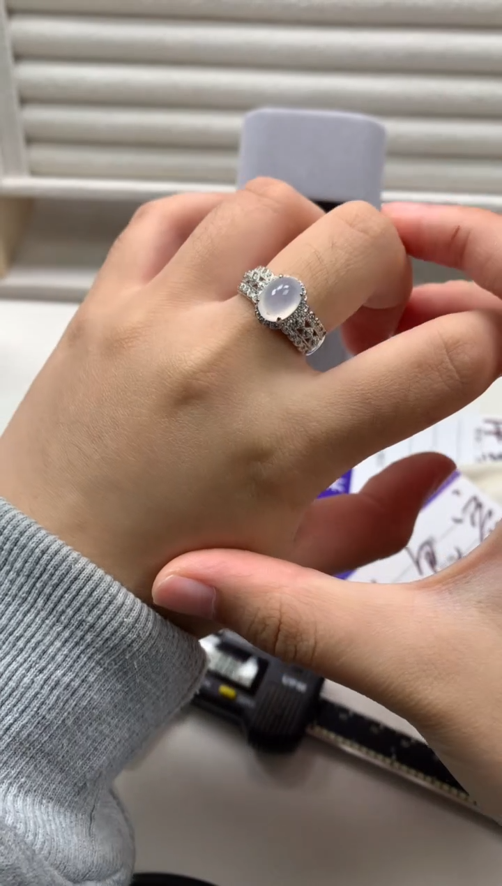 银S925镶嵌戒指翡翠12