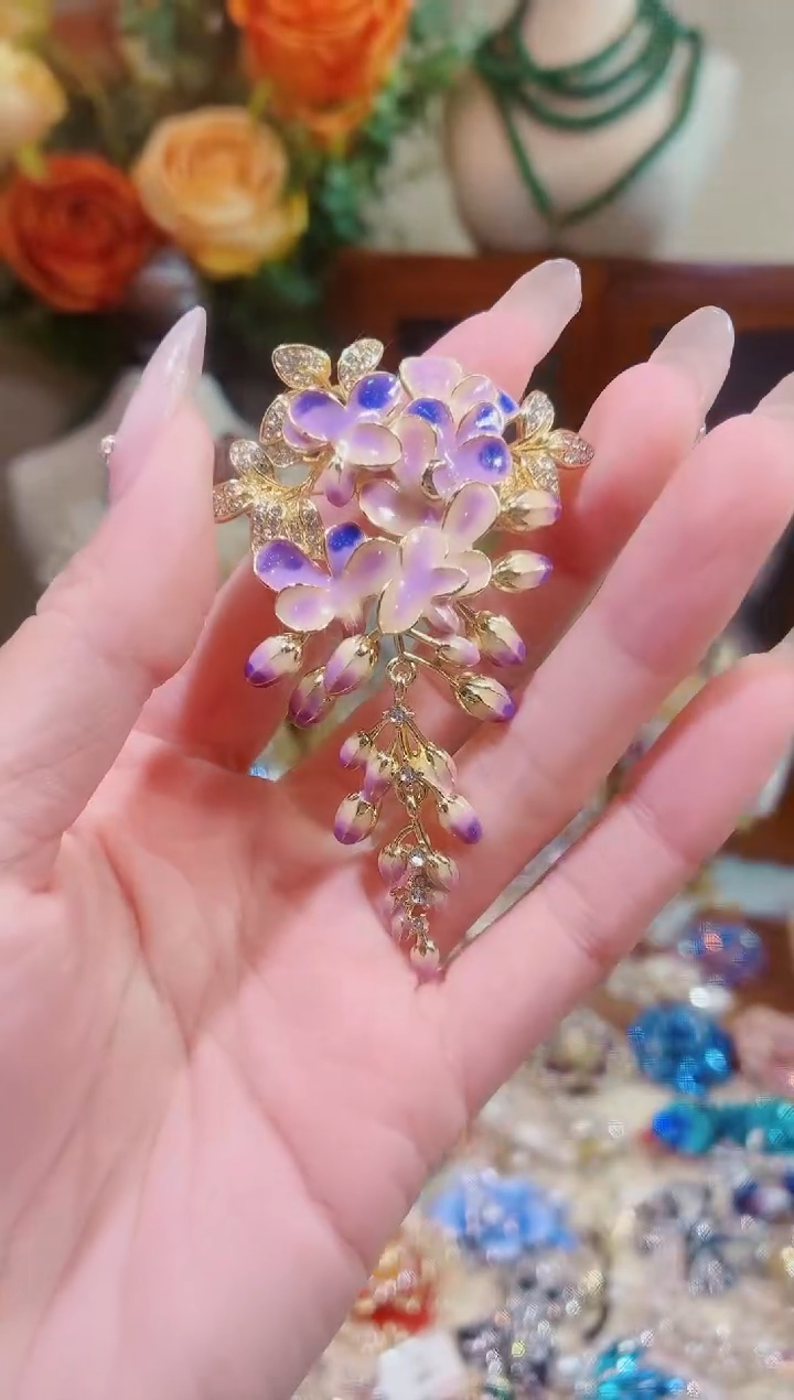 合成立方氧化锆铜合金紫藤花