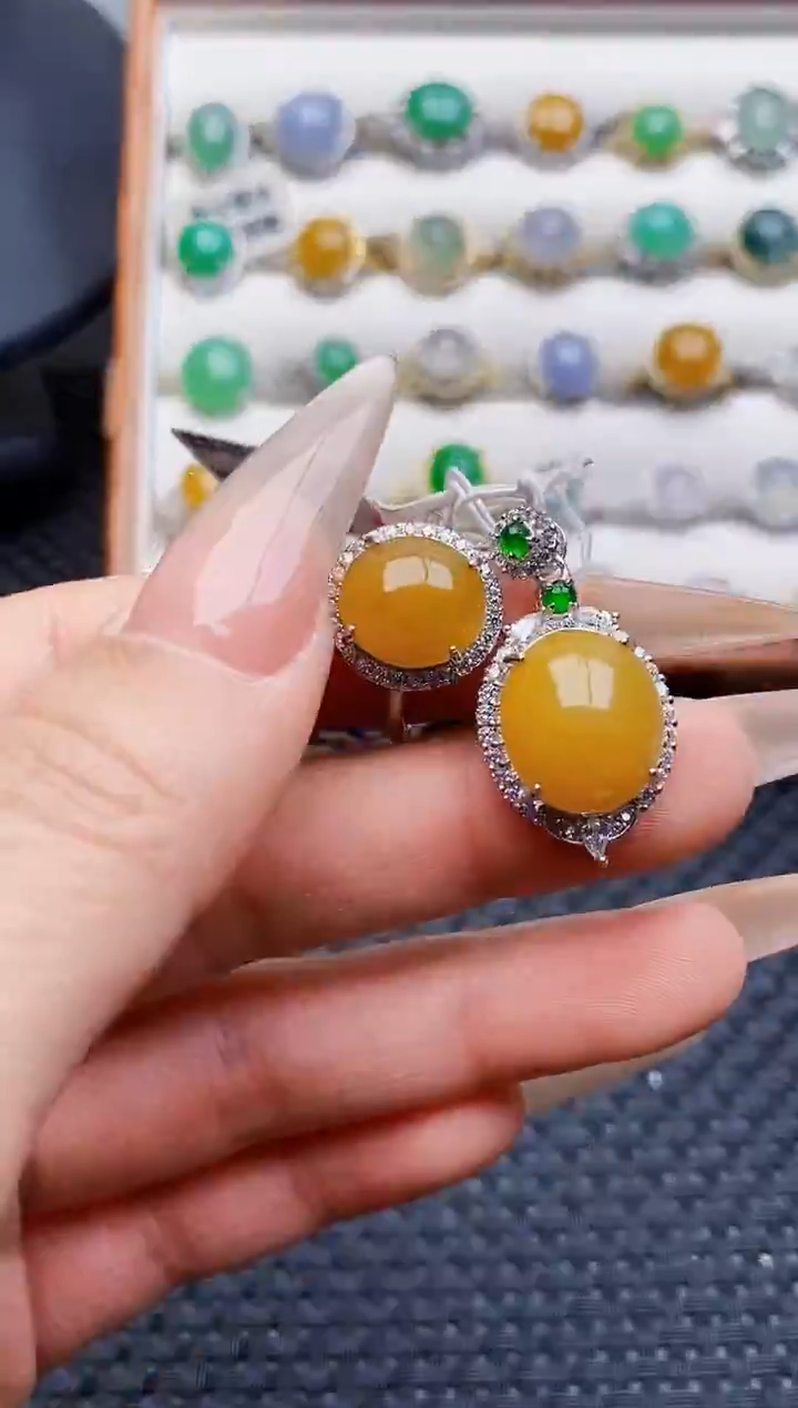 银S925镶嵌戒指翡翠4390