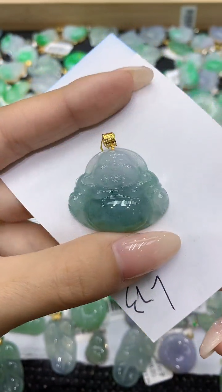 翡翠18K金镶嵌颈饰111111111111