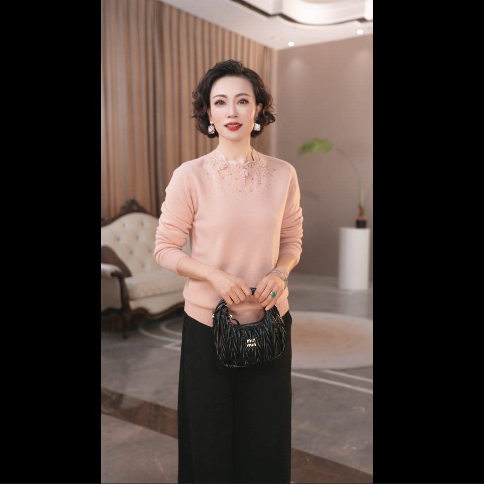 2025新款妈妈装冬装羊毛衫厚款百搭时尚气质长袖针织衫毛衣