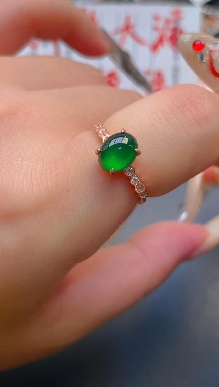 【闪购商品】翡翠耳饰银S925镶嵌天然A货翡翠1