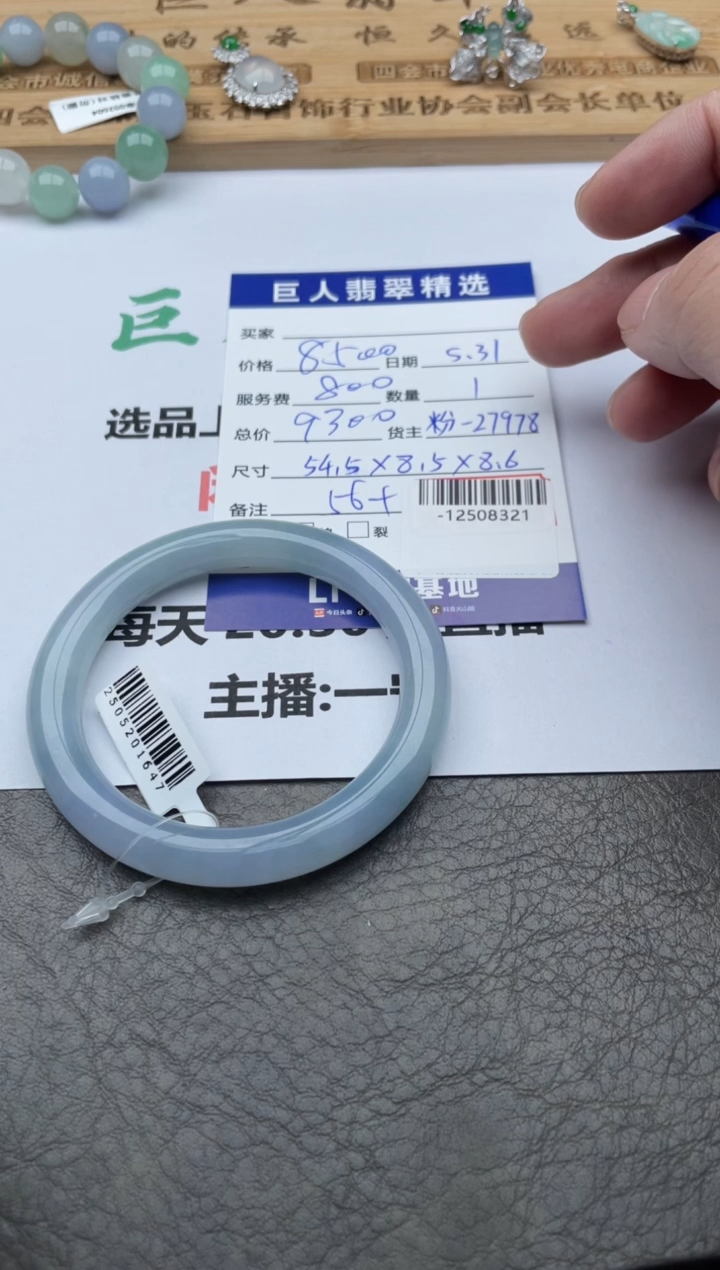 翡翠裸石手镯多人-12508321