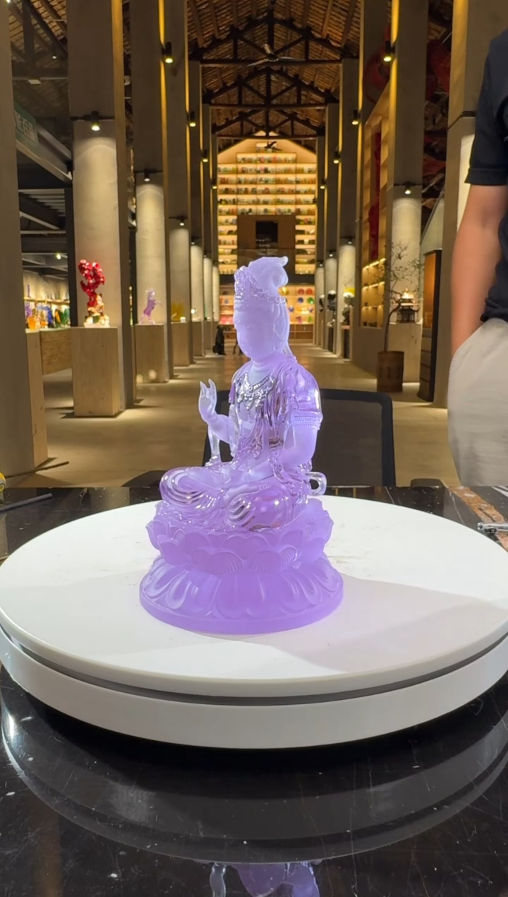 摆件璨石美学紫罗兰观音菩萨琉璃摆件