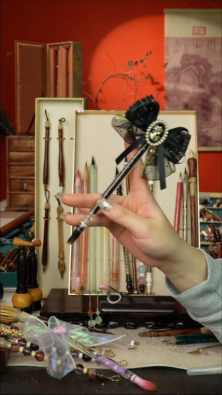 561号闪孤品高货毛笔链接 清水试笔 蘸墨不退