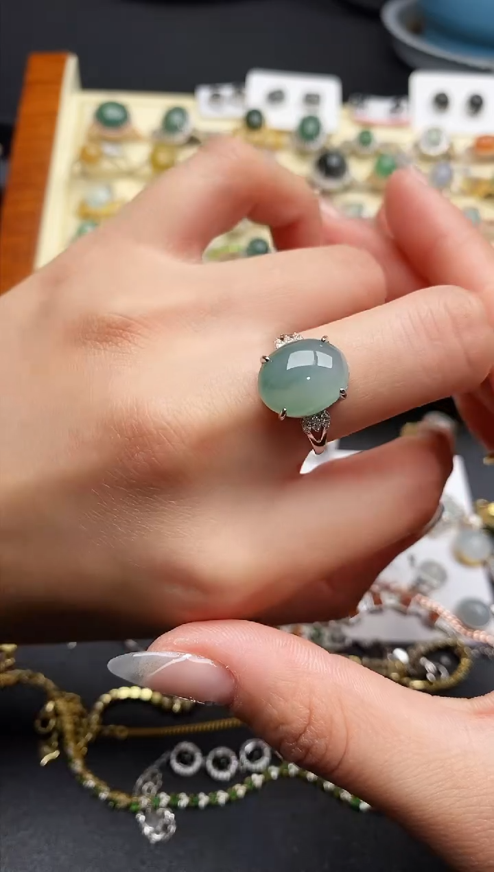 【闪购商品】翡翠戒指银S925镶嵌2222222222+7