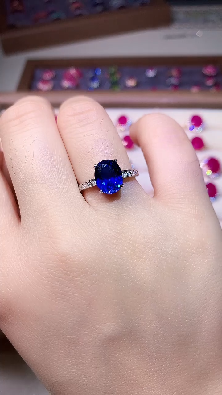 【闪购商品】蓝宝石戒指银S925镶嵌000