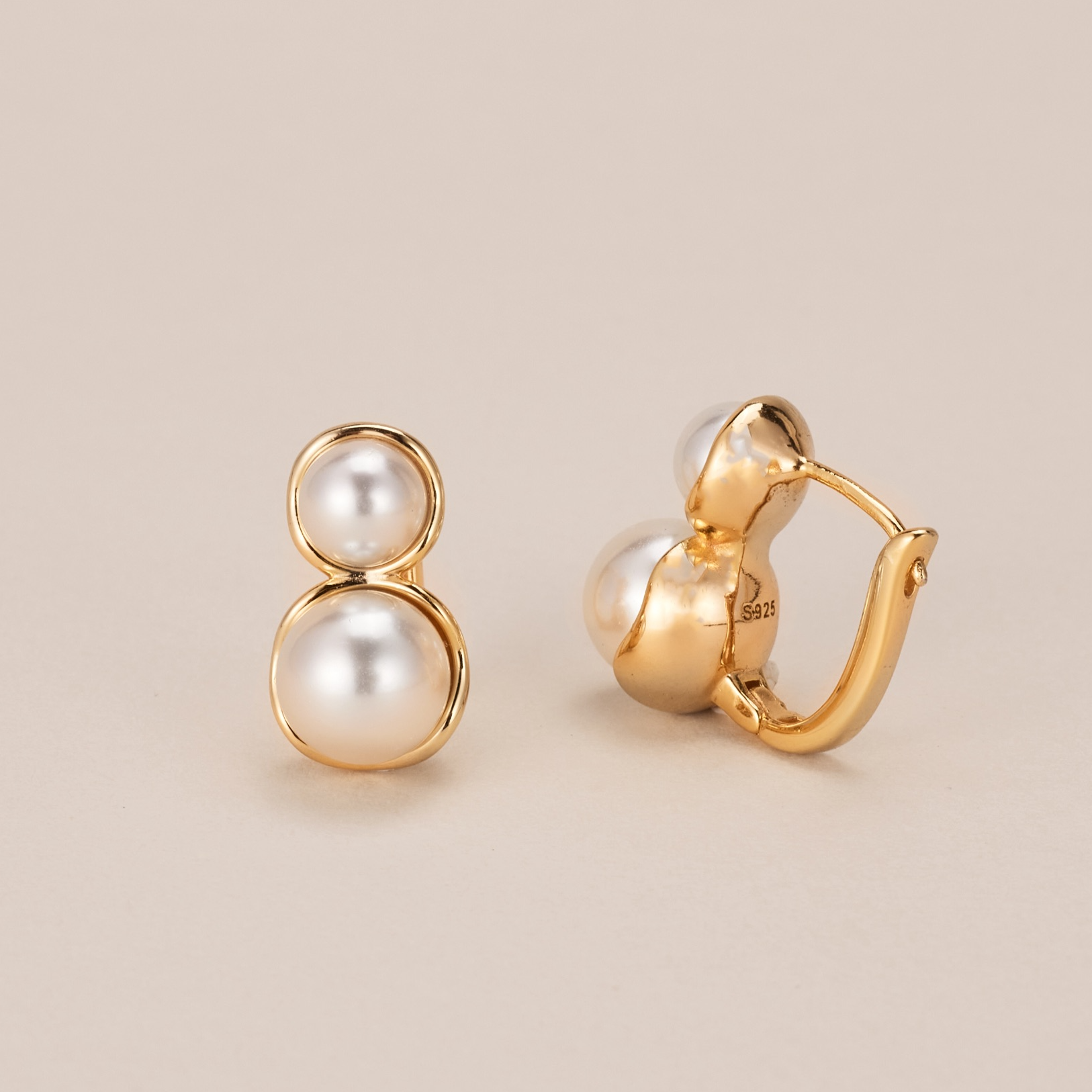 925银仿珍珠耳饰 【福禄到】S925纯银厚镀18k金贝珠秋冬氛围耳坠315