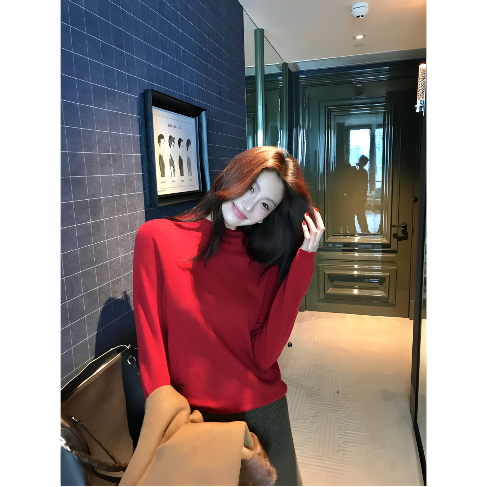 【ALONESAVOR】龍喜儿 隐形盔甲 圆领100%山羊绒针织长袖套头衫O031