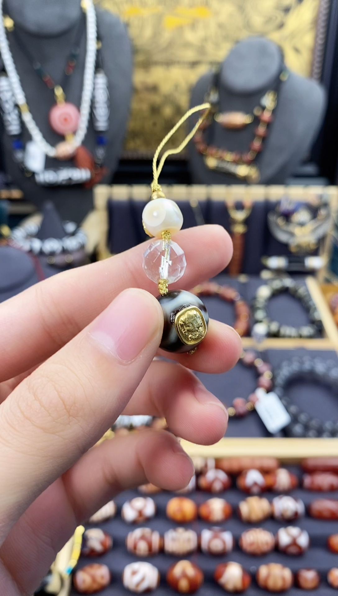 【闪购商品】玛瑙/玉髓颈饰未镶嵌高品绿度母手机挂