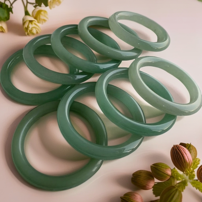 多乾珠宝东陵玉贵妇镯（多样性发一件）女款时尚绿色平安镯美人镯