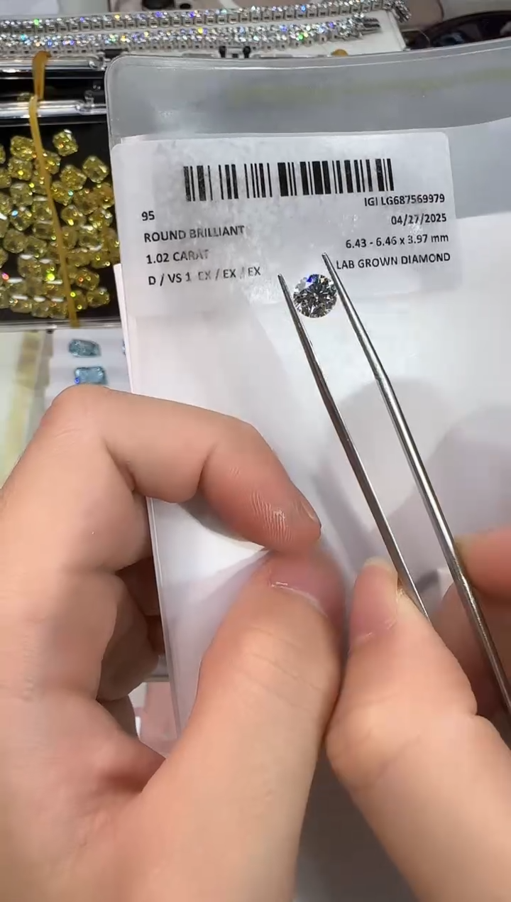 裸石实验室培育钻石@1.02 ct 先鉴赏，再定制！