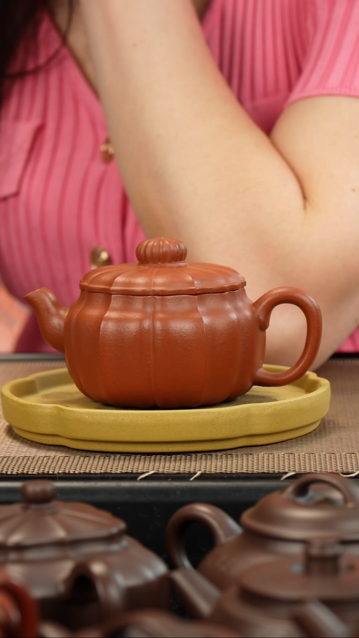 茶壶紫砂生砂朱泥筋纹和韵180