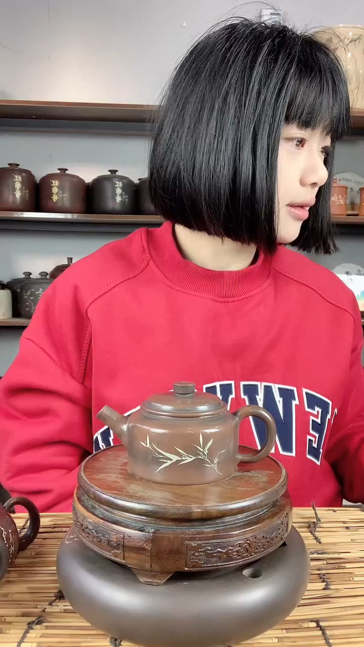 【闪购商品】罐建水紫陶手工彩填壶