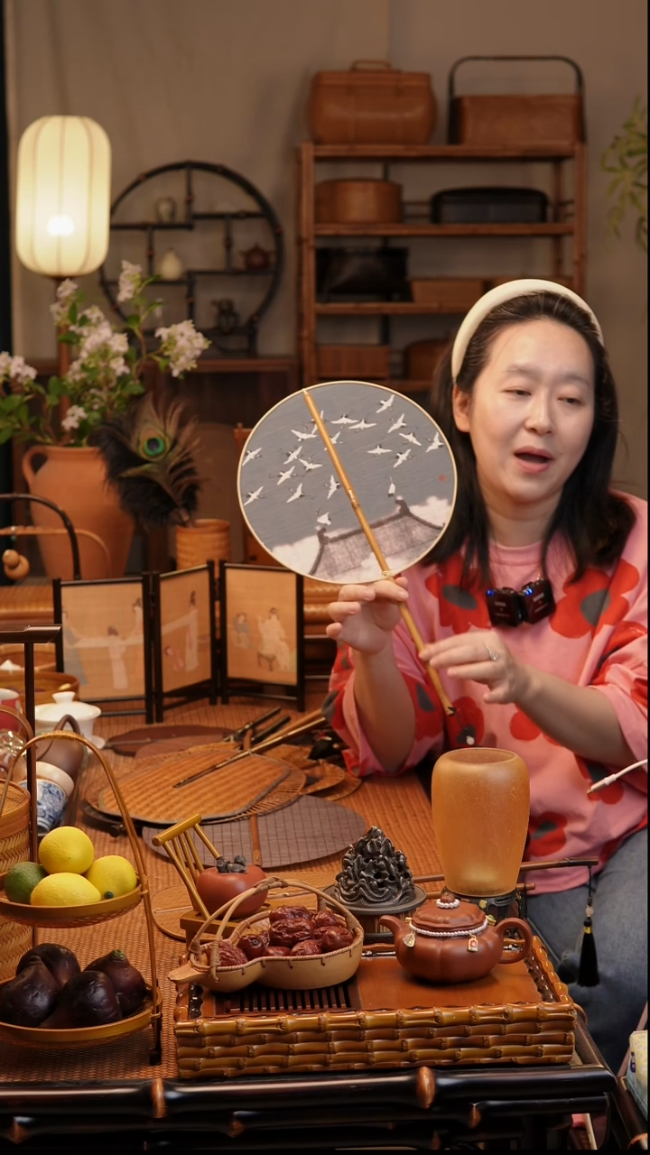 瑞鹤团扇玉竹团扇