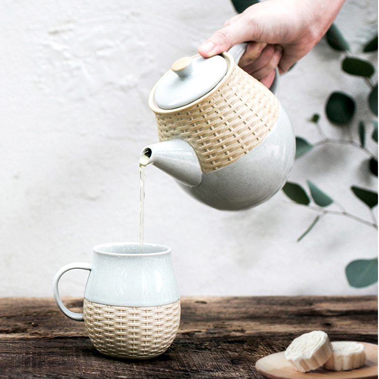 【小熊专属】下午茶具陶瓷围炉煮茶茶壶茶漏一体家用复古冷水壶