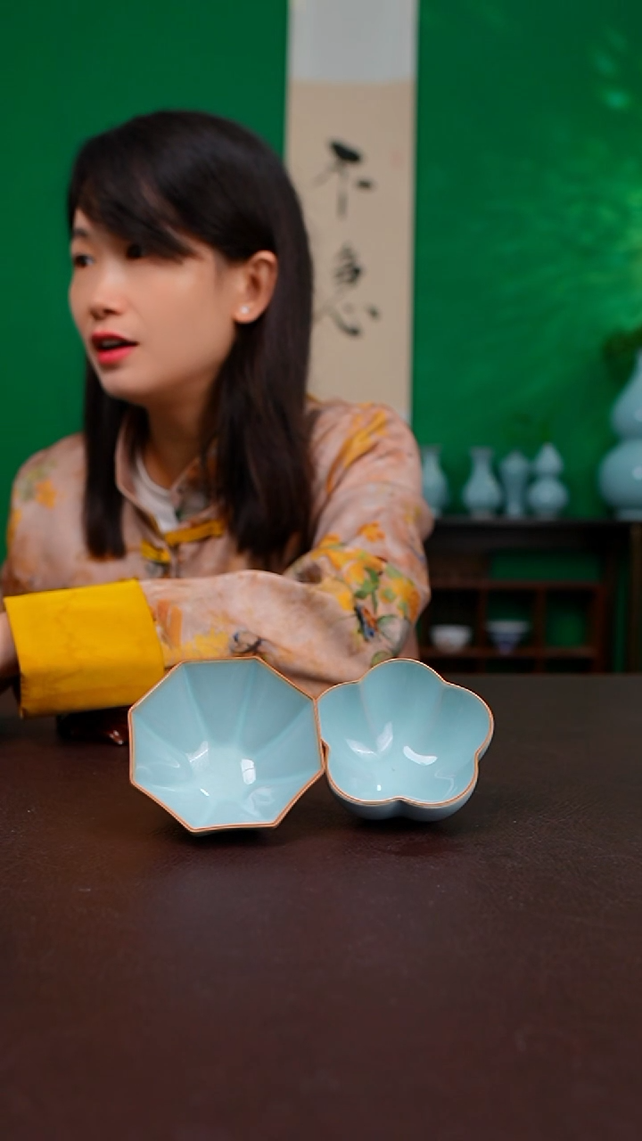 天青八方杯 梅花杯 不完美 各两只 简装