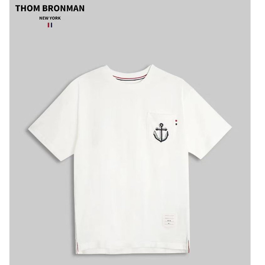 TB【官方正品】THOM BRONMAN汤姆布郎船锚减龄口袋短袖T恤纯棉透气
