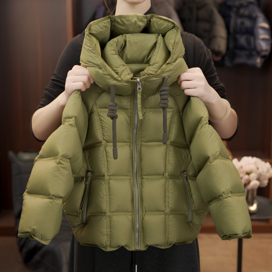 【1%】2025冬季绿色百搭亲子装百搭小众宽松极寒系列白鸭绒羽绒服