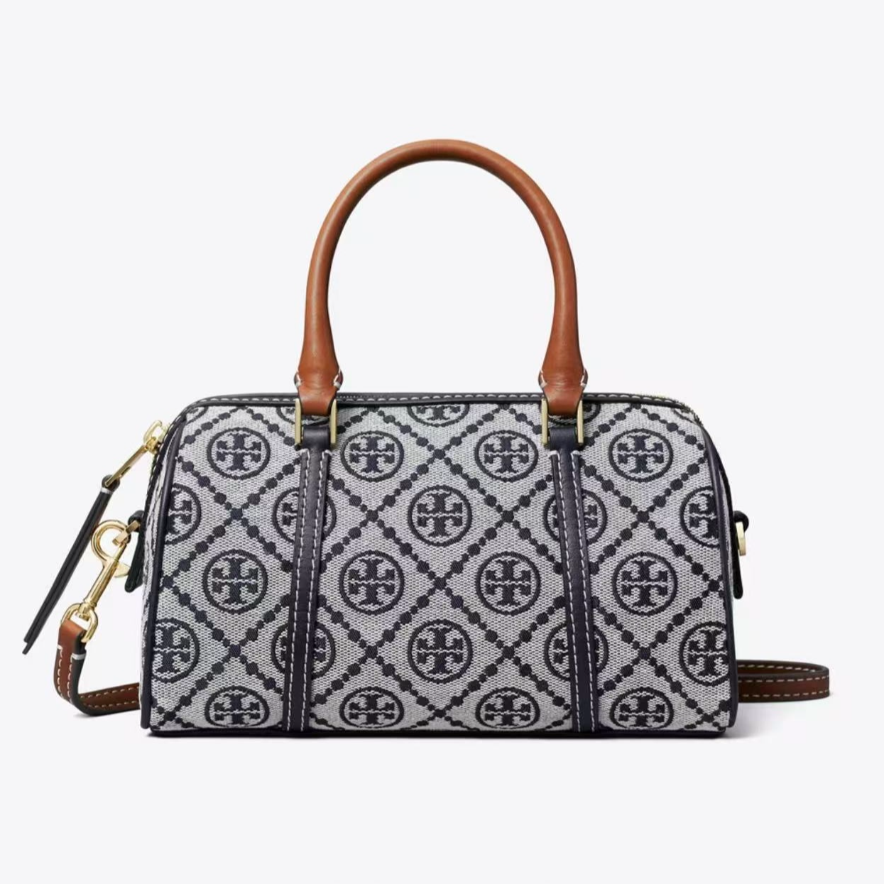 未使用 TORY BURCH/汤丽柏琦 Sadie麻麻新款蓝老花迷你波士顿