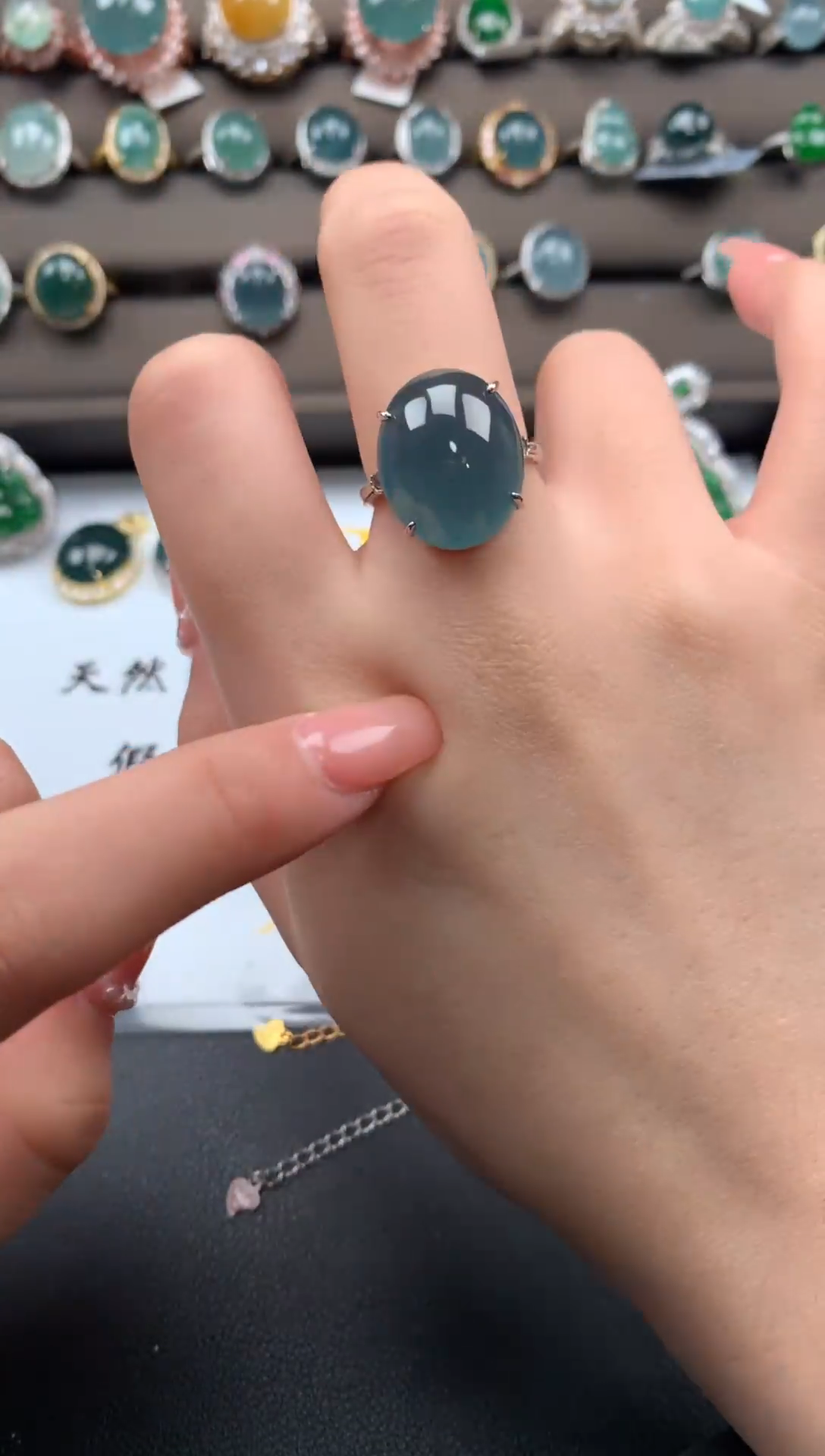 【闪购商品】翡翠戒指银S925镶嵌452141