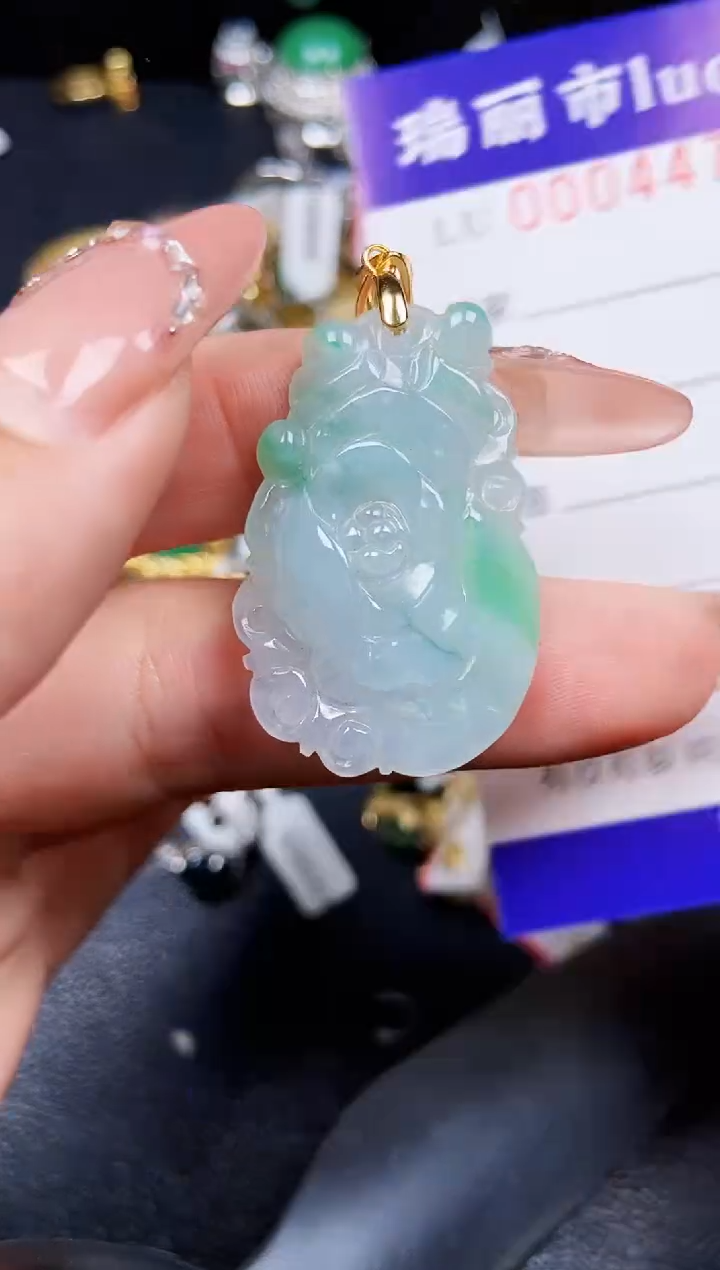 翡翠银S925镶嵌颈饰4475