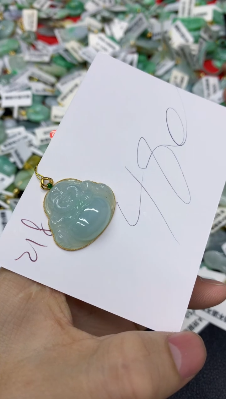 【闪购商品】翡翠颈饰18K金镶嵌1111111111