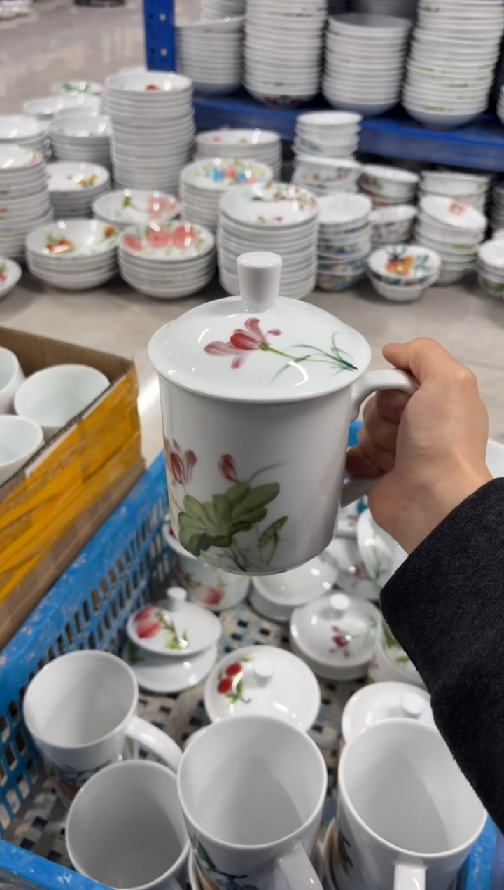 景德镇高温陶瓷食品级手绘釉中彩-大老板杯