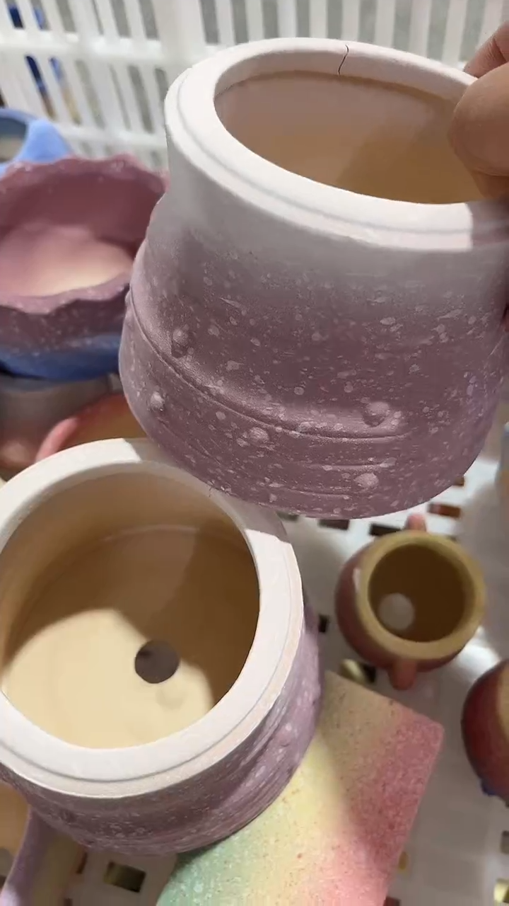 麦饭石粗陶多肉花盆口径7*7微瑕