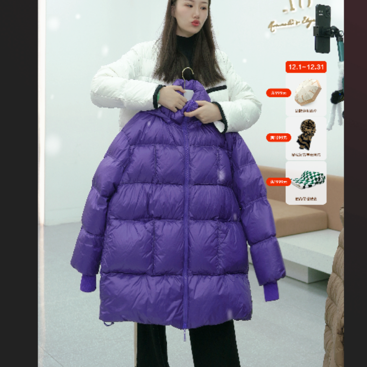 XG/雪歌白鸭绒加绒加厚短款XI406417A403