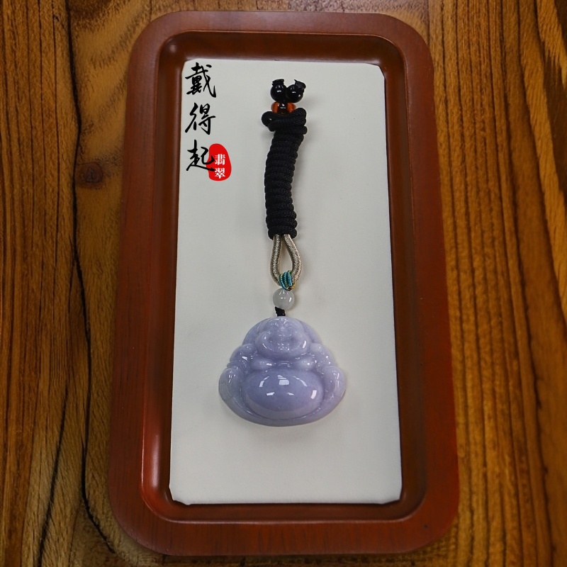 天然缅甸A货翡翠紫罗兰厚装佛公A51（多样性发其一）