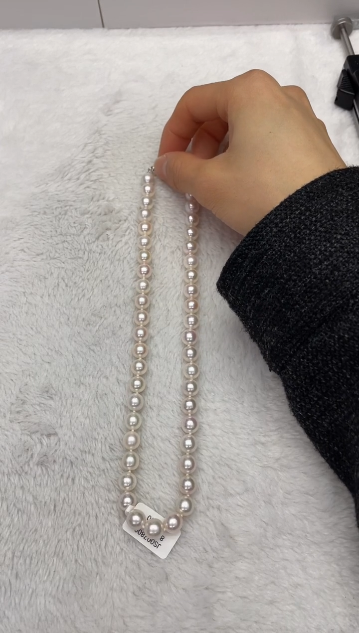 【闪购商品】海水珍珠项链银S925镶嵌AK8.5-9mm（多样性发一）