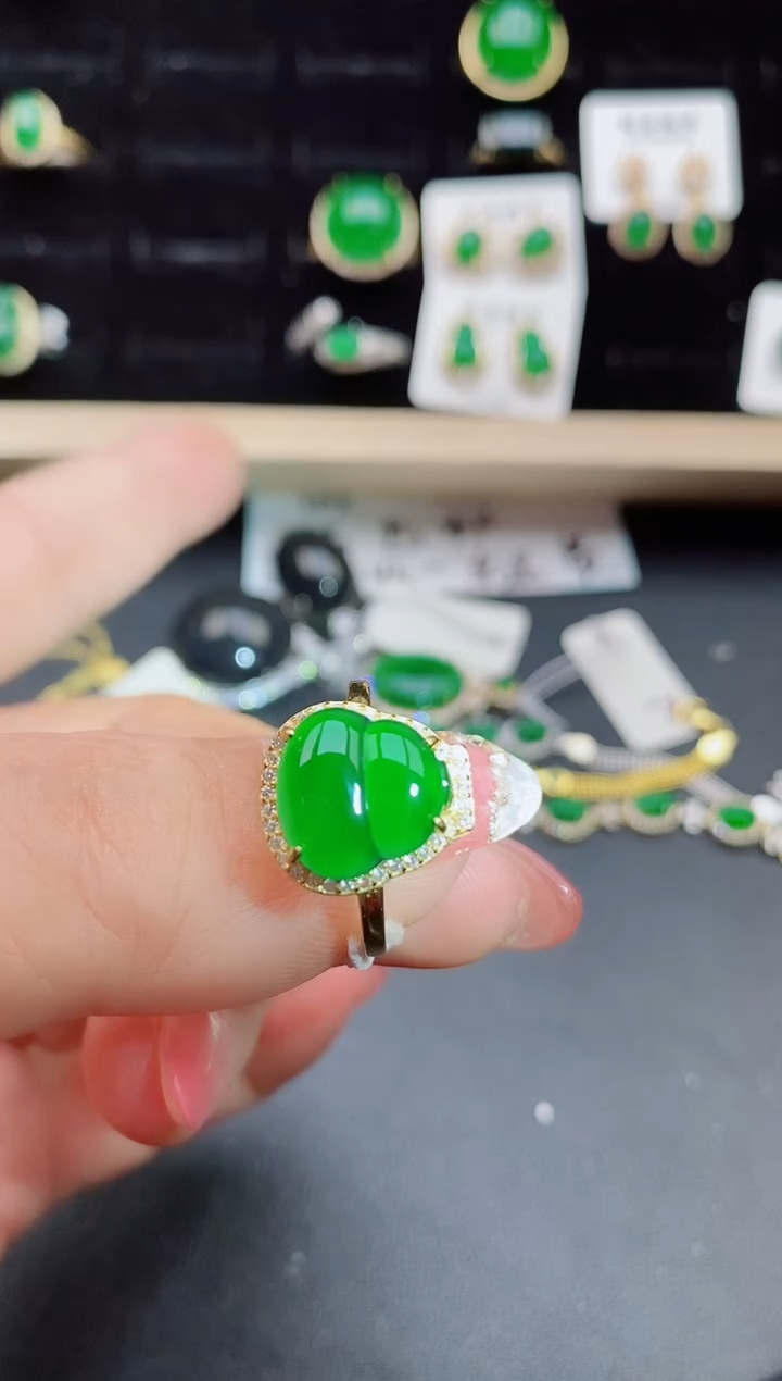 【闪购商品】翡翠戒指银S925镶嵌1212