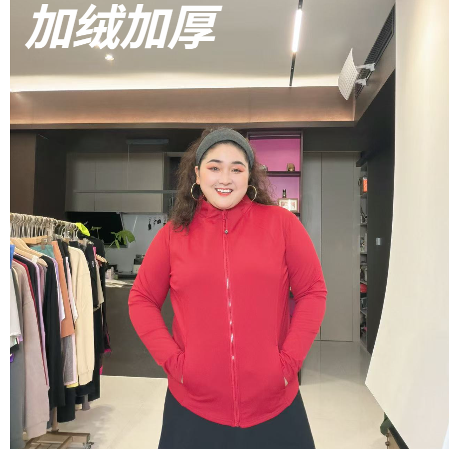 大码秋冬加绒加厚运动修身显瘦外套WT-144