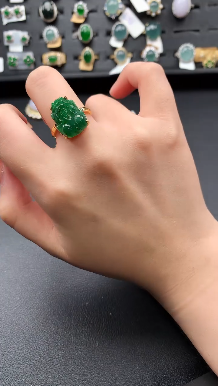 【闪购商品】翡翠戒指银S925镶嵌52141412