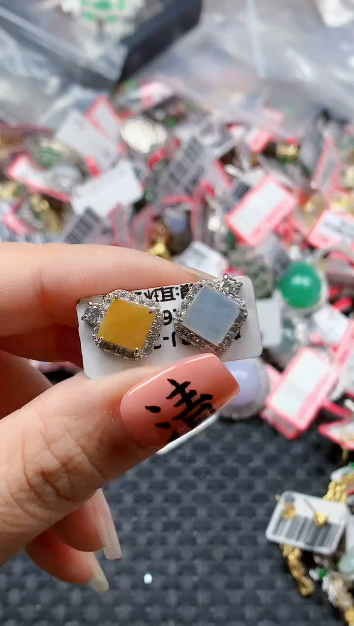 银S925镶嵌戒指翡翠天然A货缅甸翡翠