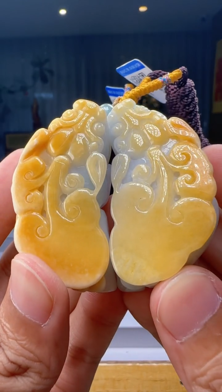 吊坠(不含链)未镶嵌翡翠一对AR@@