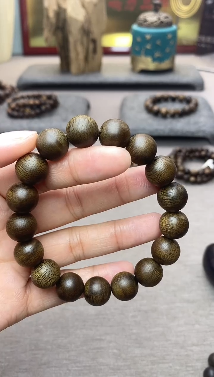 【闪购商品】沉香手串芽庄白棋12沉水单圈