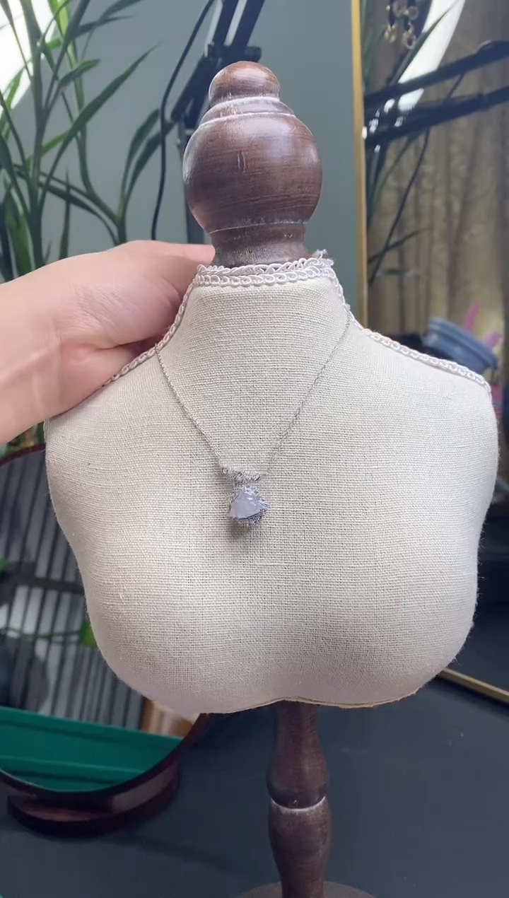 颈饰银S925镶嵌翡翠15197