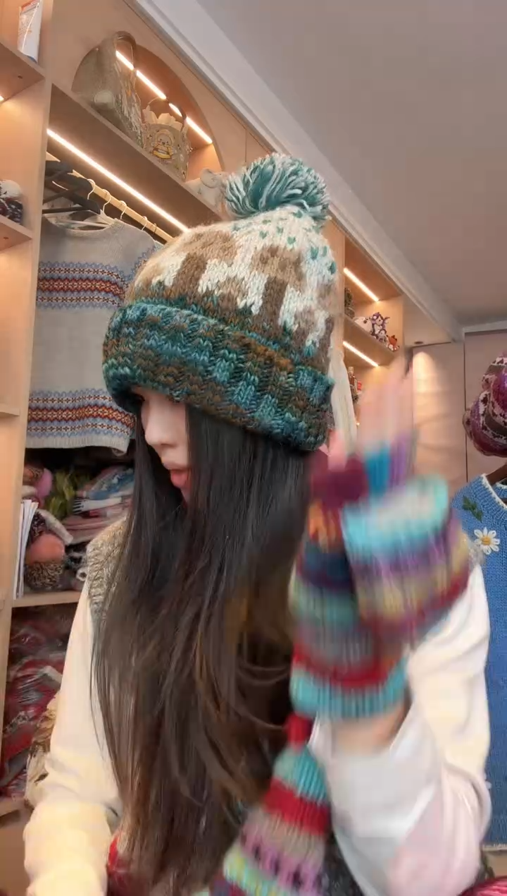 羊毛脏脏蘑菇羊毛帽