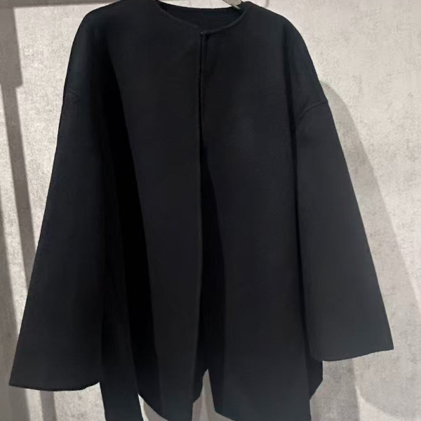 RY | 极简圆领羊绒短款双面呢大衣