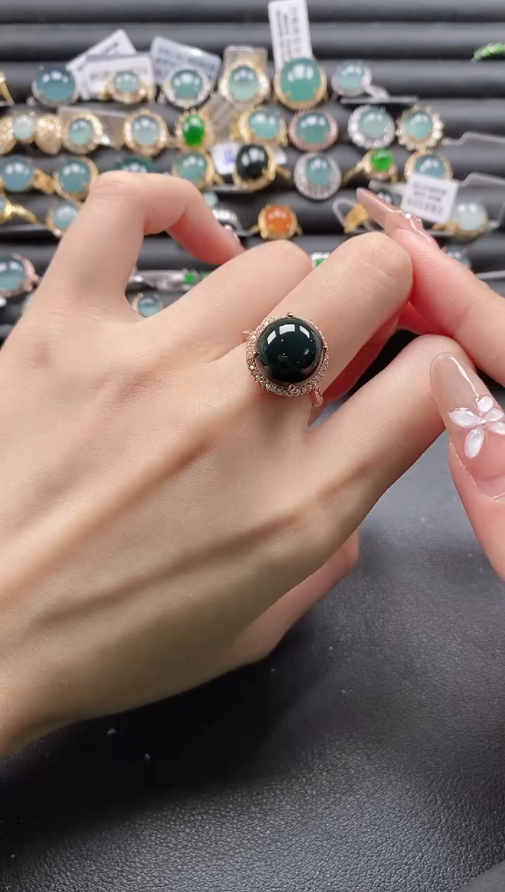 【闪购商品】翡翠戒指银S925镶嵌1111