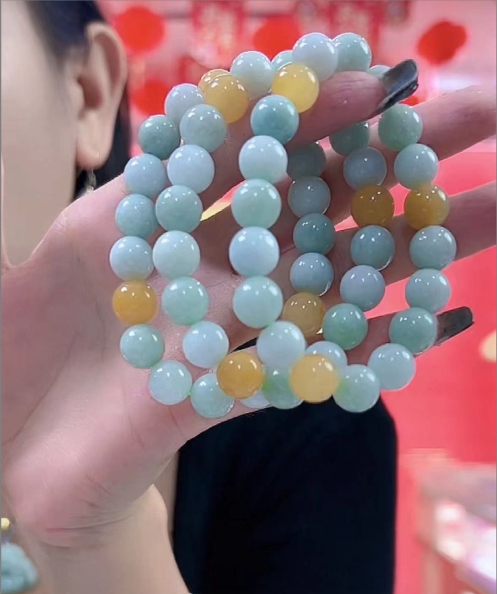 天然翡翠A货手串（多样性发货发一件）卡9M+