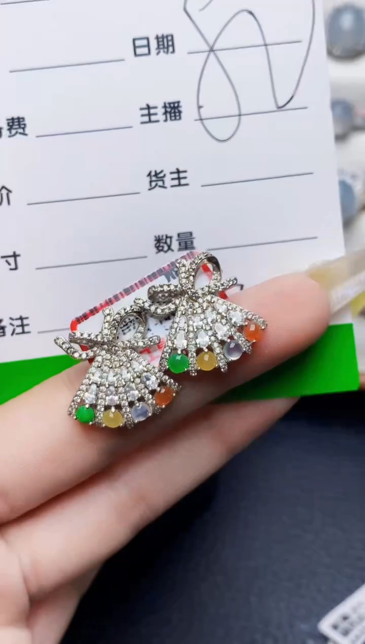银S925镶嵌戒指翡翠0397