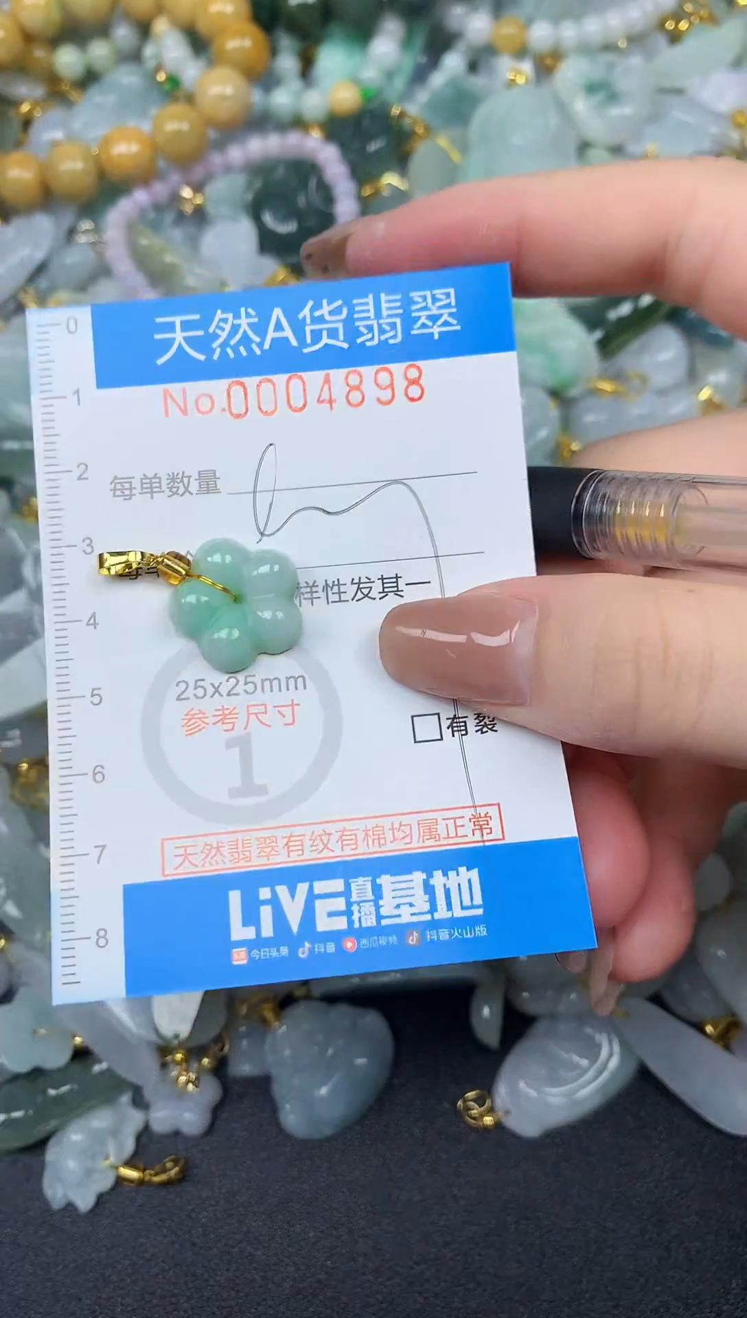 颈饰未镶嵌翡翠净货挂件-4898
