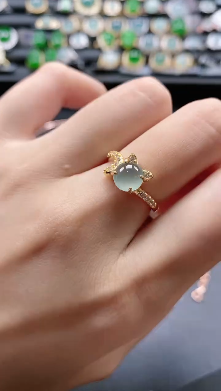 【闪购商品】翡翠戒指银S925镶嵌51151