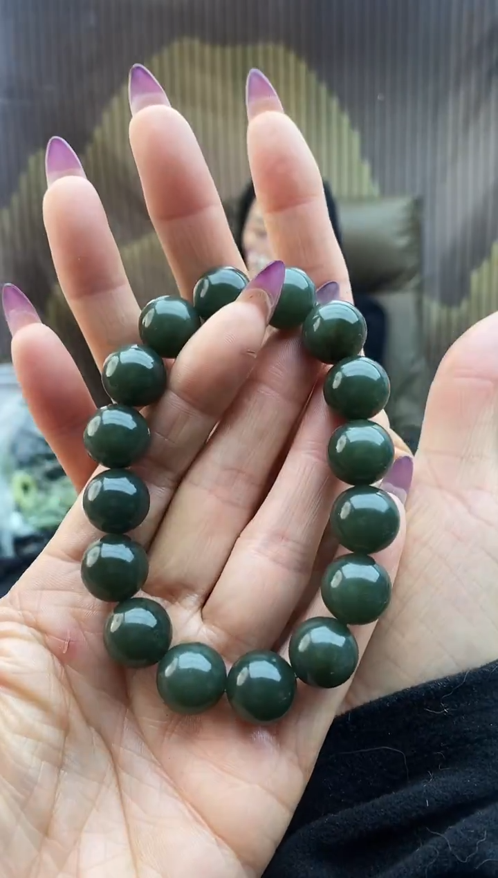 未镶嵌手串和田玉且末蓝14