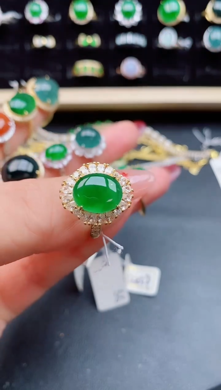 【闪购商品】翡翠戒指银S925镶嵌50805